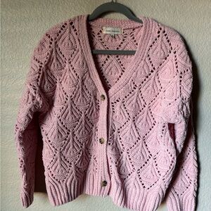 Pink Cable Knit Sweater